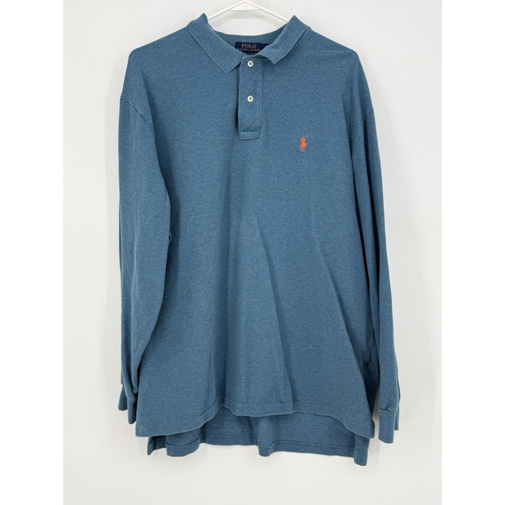 Polo Ralph Lauren Men's 1/4 Zip Blue With Red Pony Large